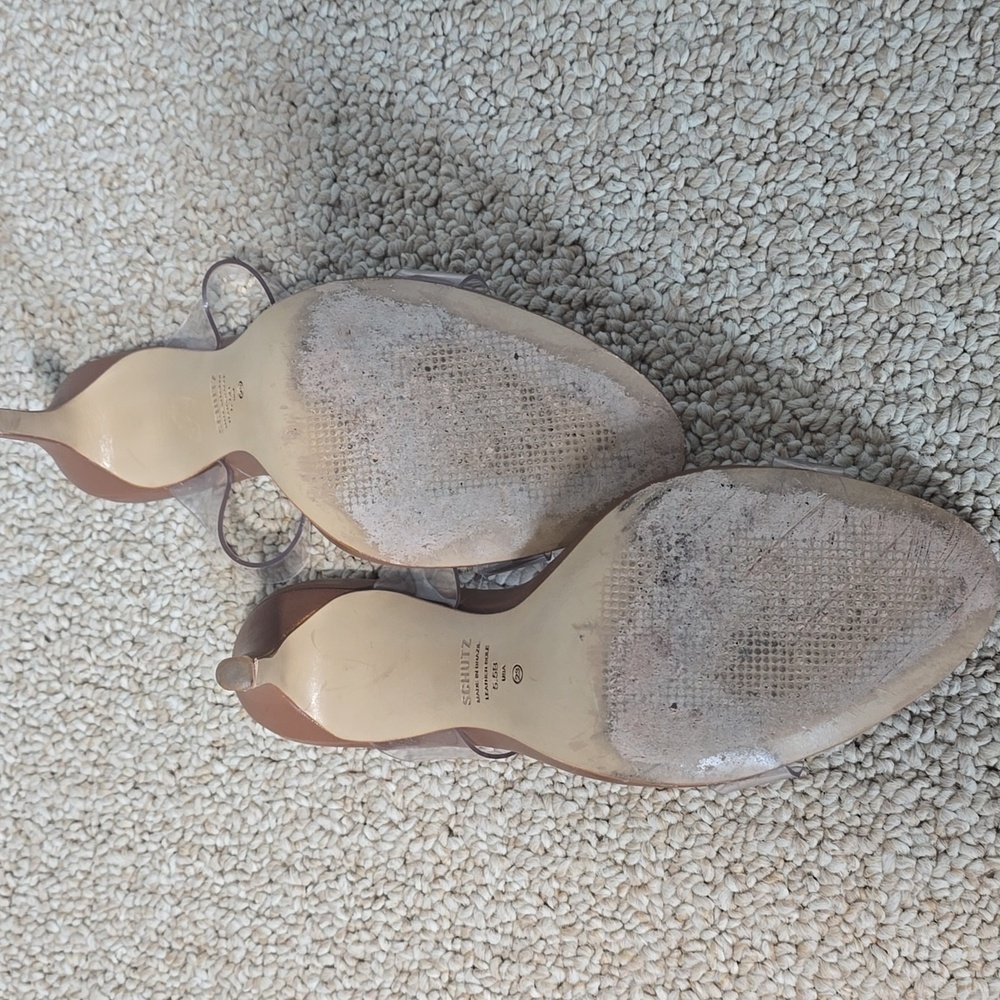 Schutz Ariella Stiletto Sandals Color Wood Size 5.5 - Picture 6 of 6